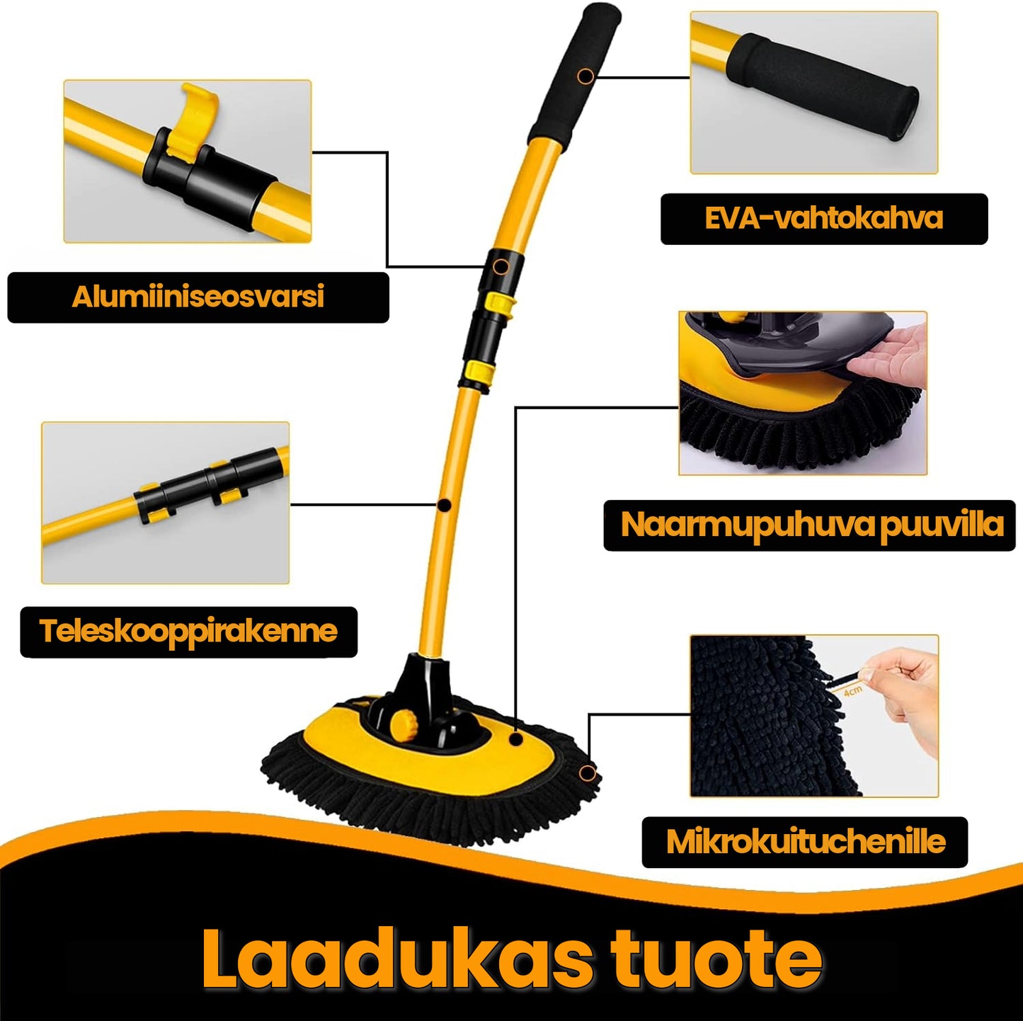 Pidennettävä Autopesumoppi