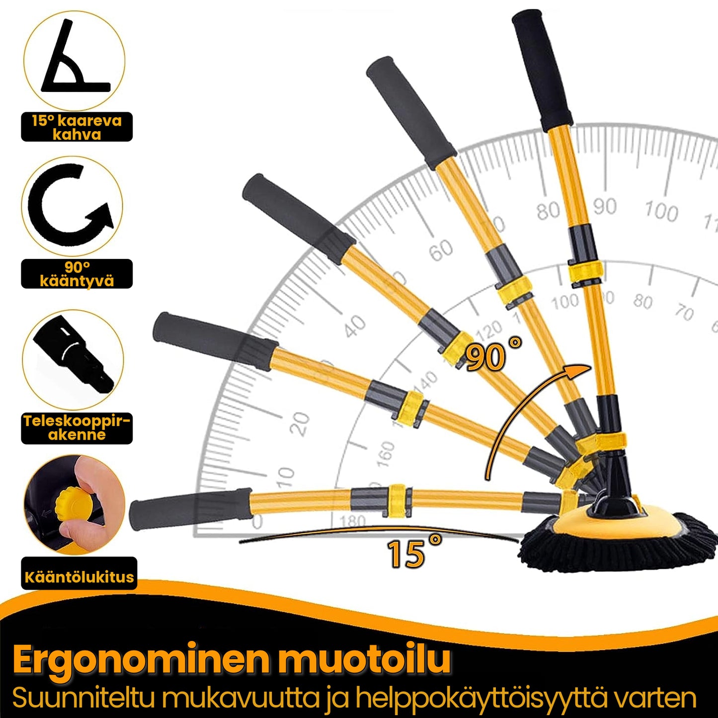 Pidennettävä Autopesumoppi